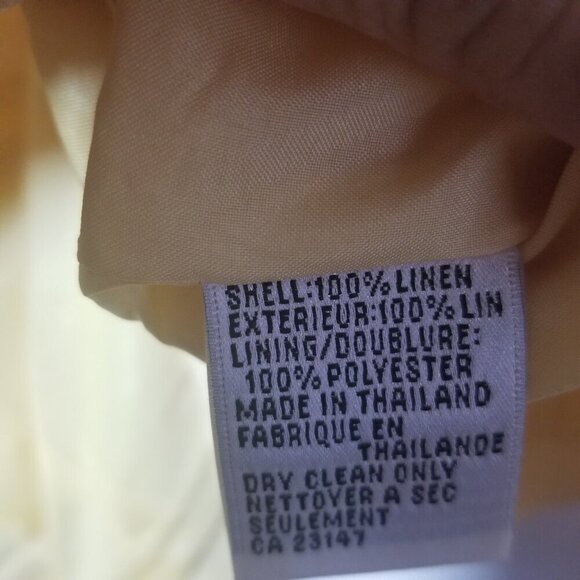 Talbot's Women's Pastel Yellow Irish Linen Blazer Sz 10 - Picture 5 of 5